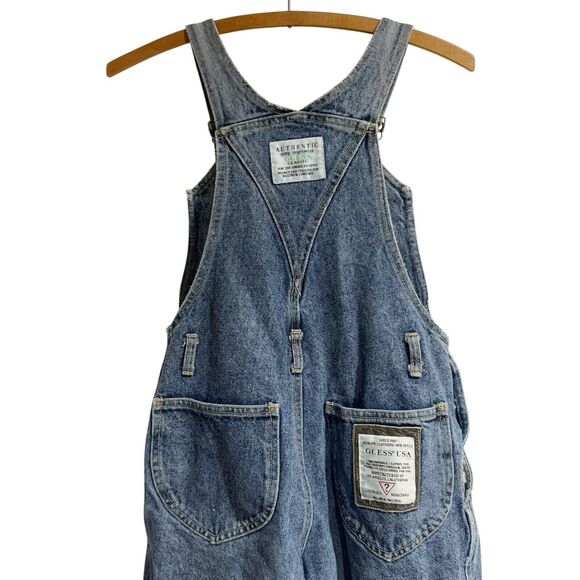 Guess by Georges Marciano Women Size 2 Blue Denim Bib Overalls Pleated USA 80s - Picture 4 of 10
